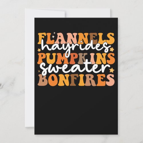Flannels Hayrides Pumpkins Sweaters Bonfires Groov Invitation
