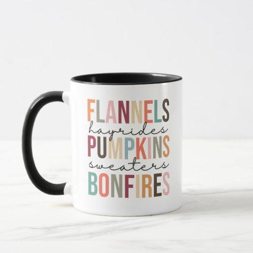  Flannels Hayrides Pumpkins Sweaters Bonfires Mug