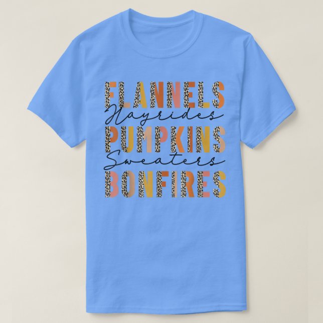Flannels Hayrides Pumpkins Sweaters Bonfires Retro (Design Front)