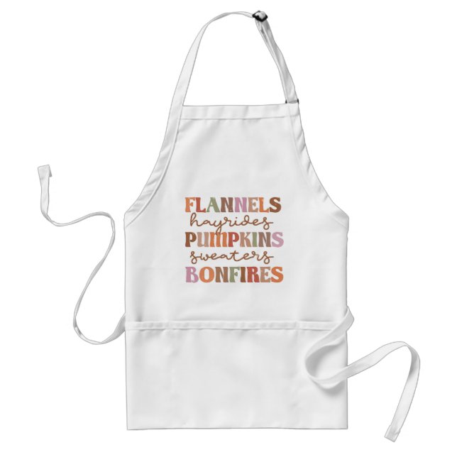 Flannels Pumpkins Bonfires Adult Apron (Front)