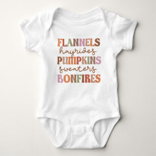 Flannels Pumpkins Bonfires Baby Bodysuit