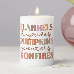 Flannels Pumpkins Bonfires Pillar Candle