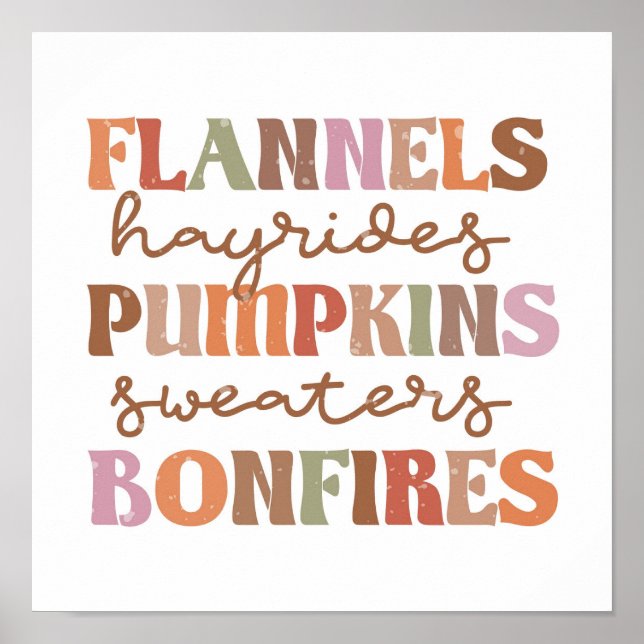 Flannels Pumpkins Bonfires Poster (Front)