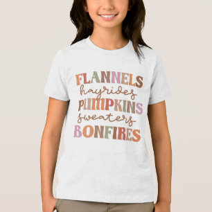 Flannels Pumpkins Bonfires Tri-Blend Shirt