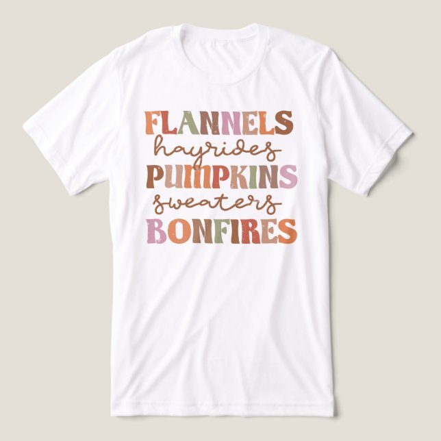 Flannels Pumpkins Bonfires Tri-Blend Shirt (Design Front)