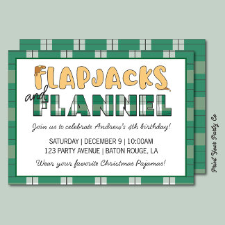 Flapjacks & Flannel Party Invitation