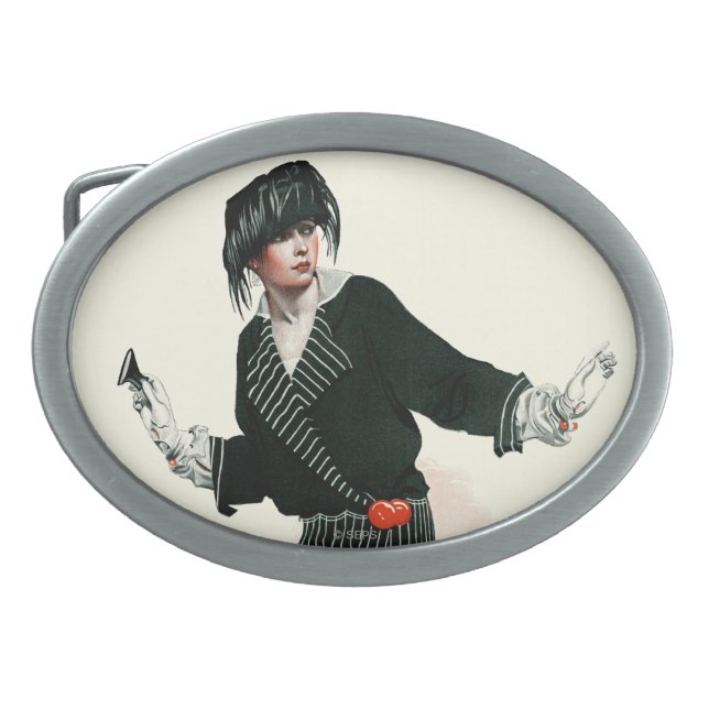 Flapper and Roadster Belt Buckle (Front)