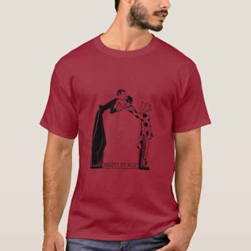 Flapper Art Deco Couple Naughty But Nice  T_Shirt