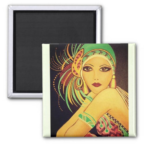 Flapper Art Deco Dancer Lady Magnet