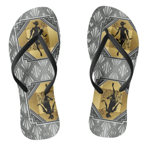 Flapper Art Deco Gatsby Flip Flops