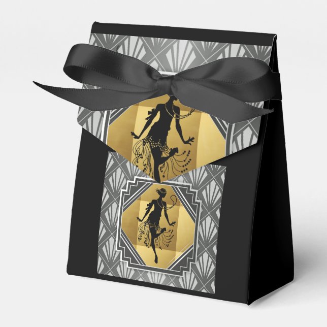 Flapper Art Deco Gatsby Small Tent Party Box (Front Side)