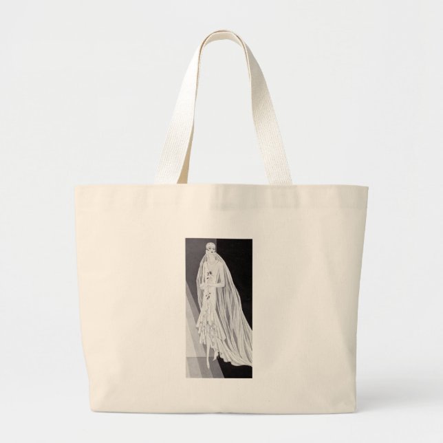 Flapper Bride Large Tote Bag (Front)