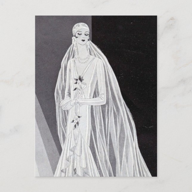 Flapper Bride Postcard (Front)