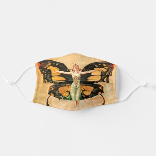 Flapper Butterfly Flying Woman Illustration Adult Cloth Face Mask