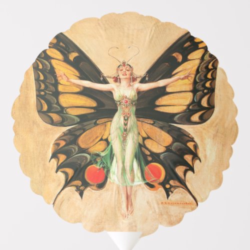 Flapper Butterfly Flying Woman Illustration Balloon