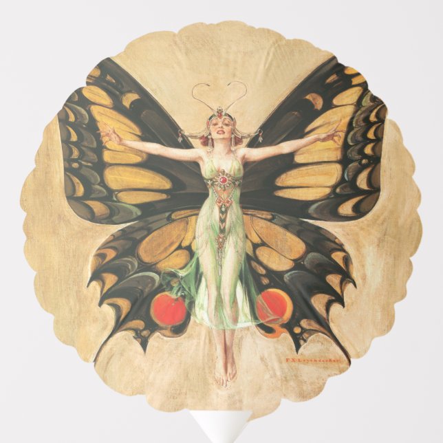 Flapper Butterfly Flying Woman Illustration Balloon (Front)