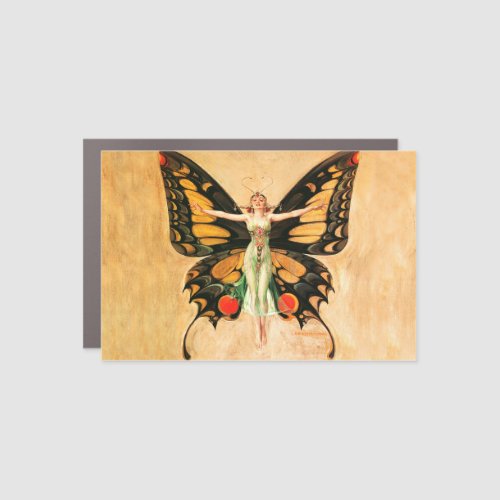 Flapper Butterfly Flying Woman Illustration Car Magnet