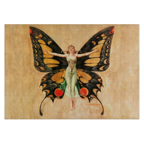 Flapper Butterfly Flying Woman Illustration Cutting Board