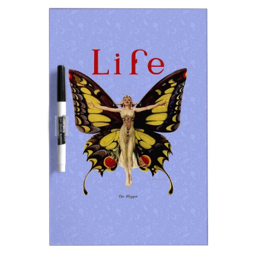 Flapper Butterfly Flying Woman Illustration Dry_Erase Board