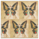 Flapper Butterfly Flying Woman Illustration Fabric