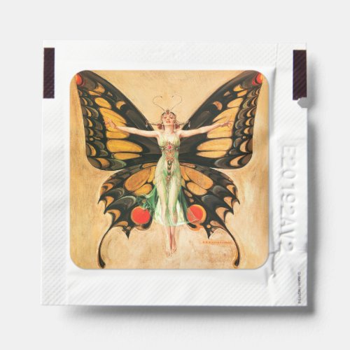 Flapper Butterfly Flying Woman Illustration Hand Sanitizer Packet