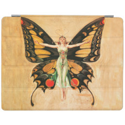 Flapper Butterfly Flying Woman Illustration iPad Smart Cover