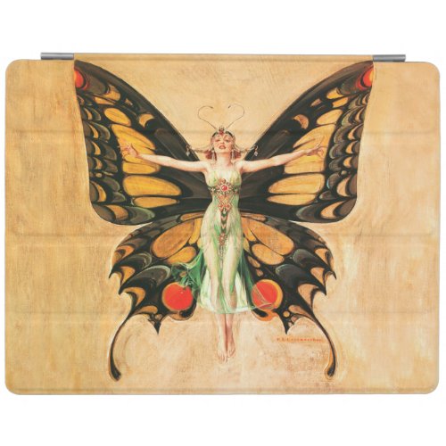 Flapper Butterfly Flying Woman Illustration iPad Smart Cover