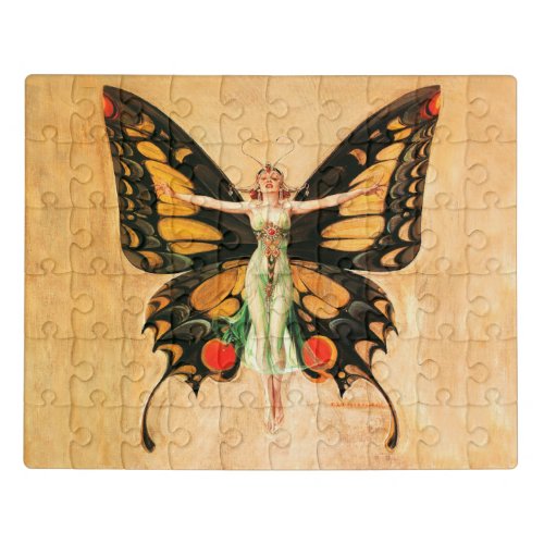 Flapper Butterfly Flying Woman Illustration Jigsaw Puzzle