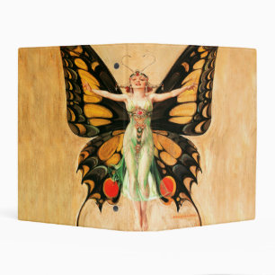 Flapper Butterfly Flying Woman Illustration Mini Binder