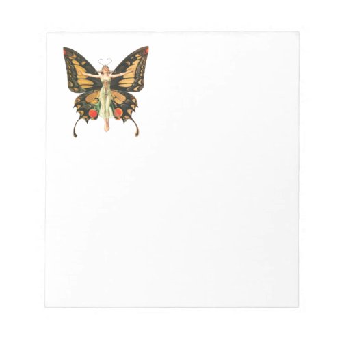 Flapper Butterfly Flying Woman Illustration Notepad