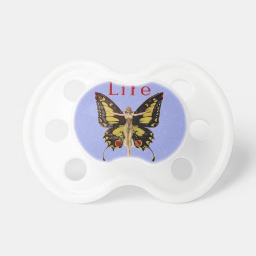 Flapper Butterfly Flying Woman Illustration Pacifier