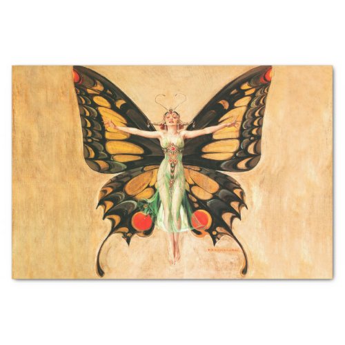 Flapper Butterfly Flying Woman Illustration Tissue Paper