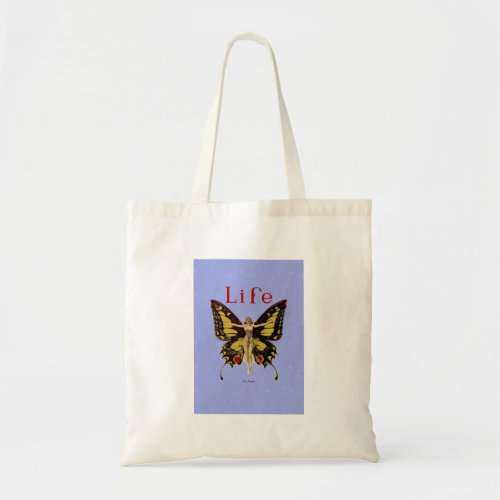 Flapper Butterfly Flying Woman Illustration Tote Bag