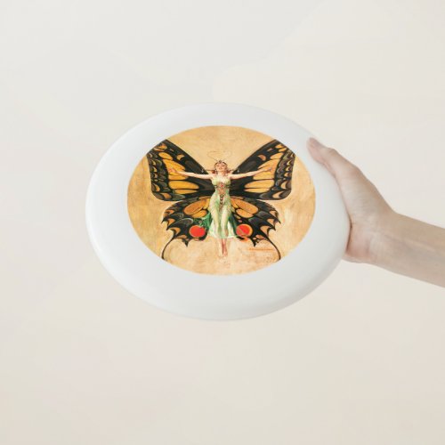 Flapper Butterfly Flying Woman Illustration Wham_O Frisbee
