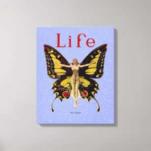 Flapper Butterfly Leyendecker Woman Illustration Canvas Print
