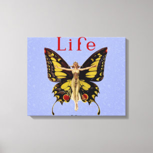 Flapper Butterfly Leyendecker Woman Illustration Canvas Print