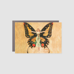 Flapper Butterfly Leyendecker Woman Illustration Car Magnet
