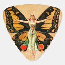 Flapper Butterfly Leyendecker Woman Illustration Guitar Pick
