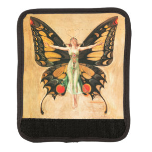 Flapper Butterfly Leyendecker Woman Illustration Luggage Handle Wrap