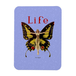 Flapper Butterfly Leyendecker Woman Illustration Magnet