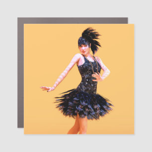 Flapper Dancing Vintage Car Magnet