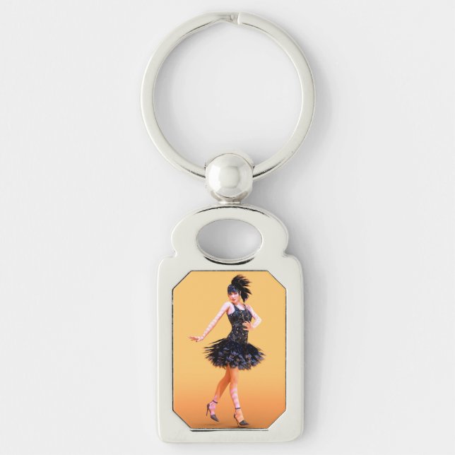Flapper Dancing Vintage Keychain (Front)