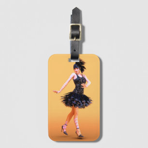 Flapper Dancing Vintage Luggage Tag
