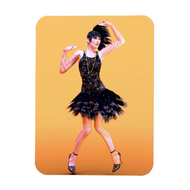 Flapper Dancing Vintage Magnet (Vertical)