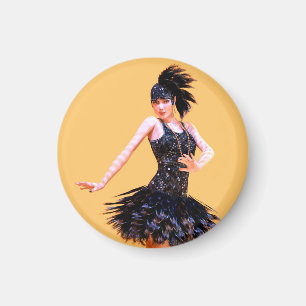 Flapper Dancing Vintage Magnet
