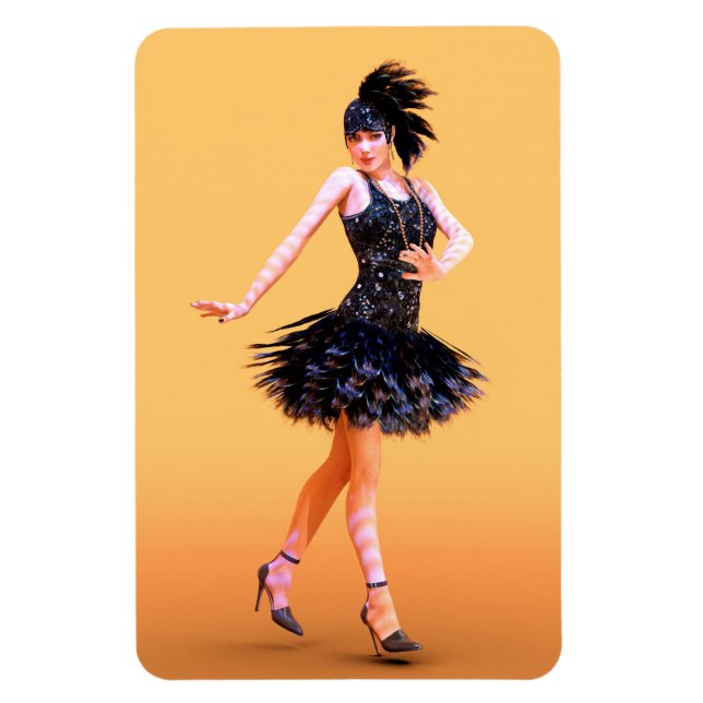 Flapper Dancing Vintage Magnet (Vertical)