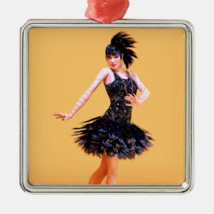 Flapper Dancing Vintage Metal Ornament