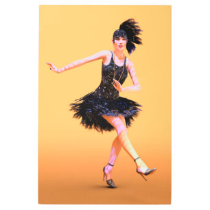 Flapper Dancing Vintage Metal Print