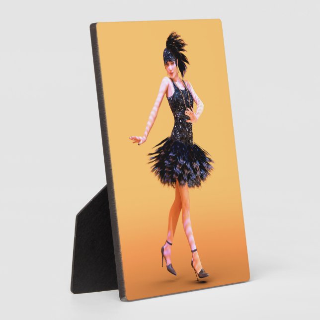 Flapper Dancing Vintage Plaque (Side)