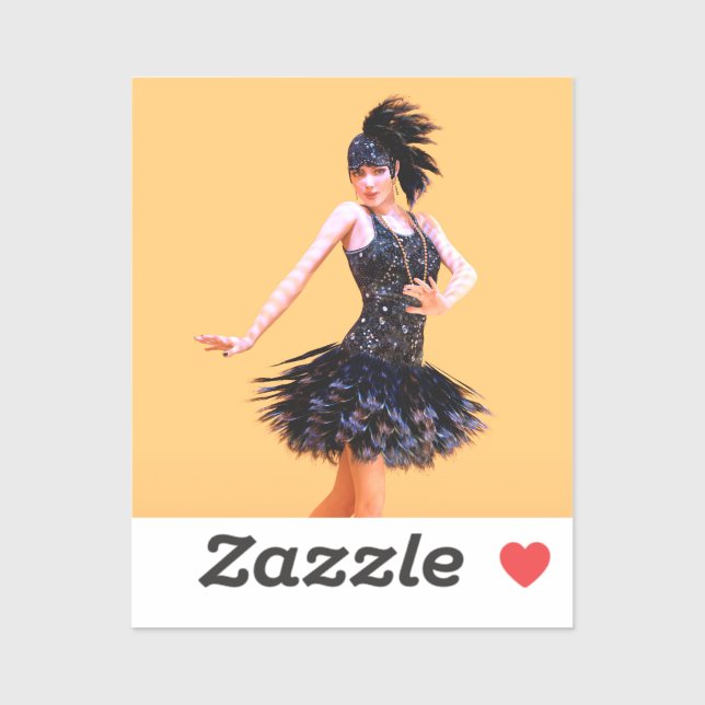 Flapper Dancing Vintage Sticker (Sheet)